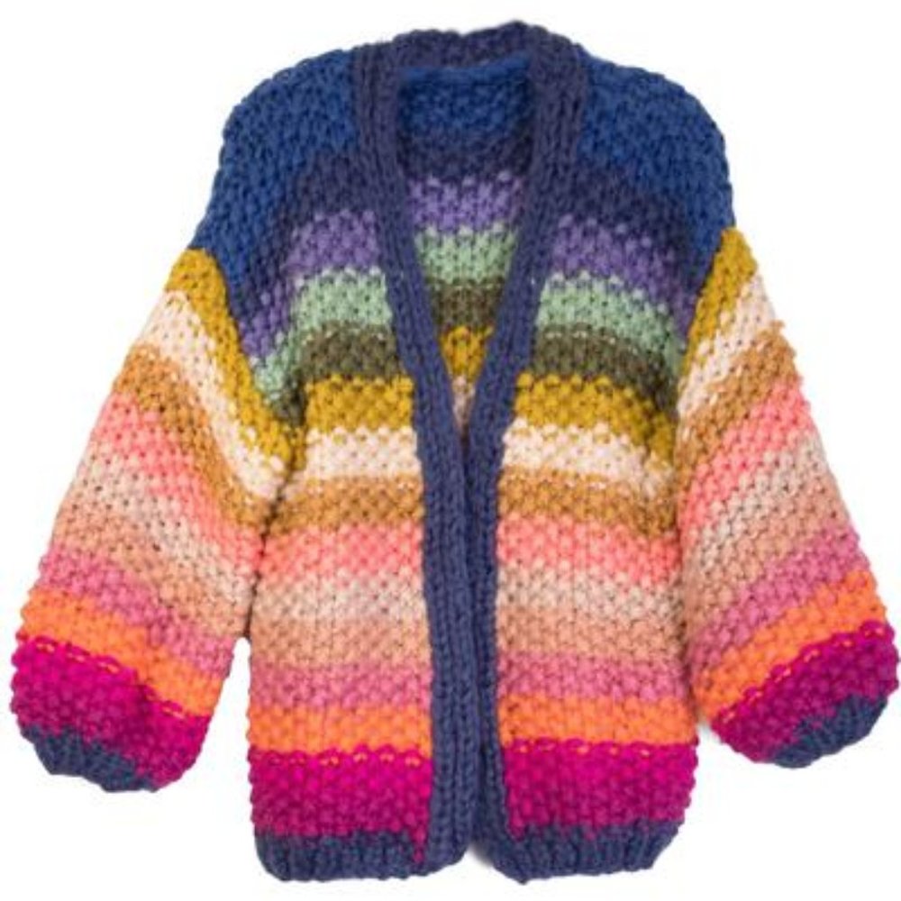 Anthropologie Rainbow Knitted Cardigan - Picture 3 of 6